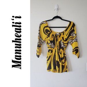 Manuhealiʻi Hawaiian Yellow Blouse (Small)